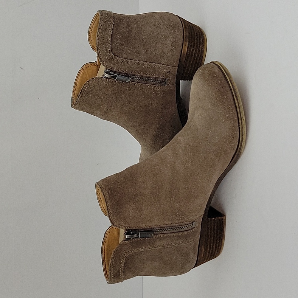 Lucky Brand Breah Boho Chic Ankle Boot Tan Taupe Size 8